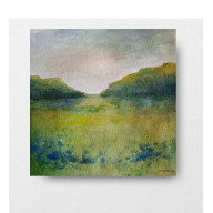 ŁĄKA- AKWARELA FORMATU 20/20 CM