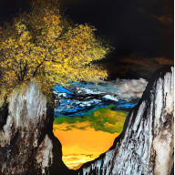 CLIFF WITH TREE