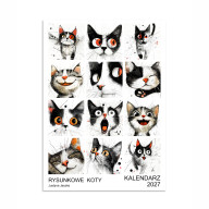 KALENDARZ 2027 RYSUNKOWE KOTY 15X21 CM