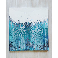 ABSTRAKCJA NIEBIESKA 55X60 CM RĘCZNIE MALOWANY
