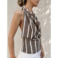 STRIPES - TOP Z OTWARTYMI PLECAMI