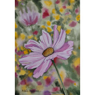 AUTORSKA AKWARELA KOSMOS ONĘTEK KWIATY 19X27 CM JESSICA LILY ART