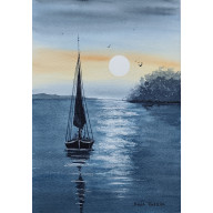 AKWARELA „JEZIORO ZAPOMNIENIA” – ORYGINALNY OBRAZ 19X27 CM