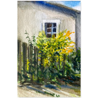 YELLOW SUMMER - AKWARELA W OPRAWIE