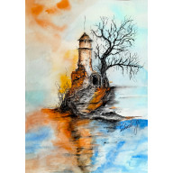 AKWARELA ORYGINALNY OBRAZ 30X21 CM