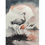 CHWILA PRZED LOTEM, AKWARELA 24 X 32 CM