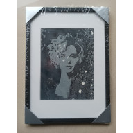 OPRAWIONA AKWARELA OBRAZ: WESOŁA WDÓWKA 31,5X23 CM ORYGINAŁ, UNIKAT