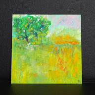 KRAJOBRAZ NR 1 - PASTELA OLEJNA 14X14 CM