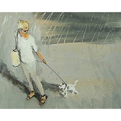 Pani i jej pupil...., Dariusz Grajek, olej + akryl