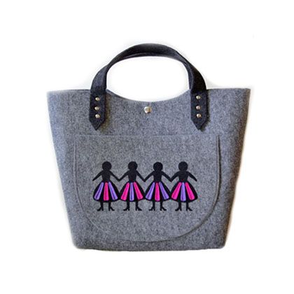 Filcowa torba Laleczki, ruben_art, torebki do ręki