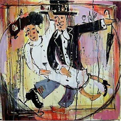 Proporcje Leonarda...., Dariusz Grajek, olej + akryl