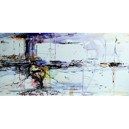 Port w Hiszpanii...., Dariusz Grajek, obrazy akryl