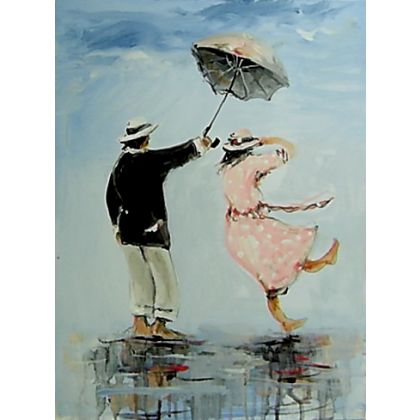 Dariusz Grajek - olej + akryl - Wietrzna miłość... foto #1