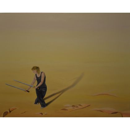 Dziewczyna z mieczami, Krystyna Mąkosza, obrazy olejne